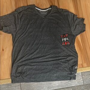 English Laundry Gray Short Sleeve Tee with Vibrant Chest Patch